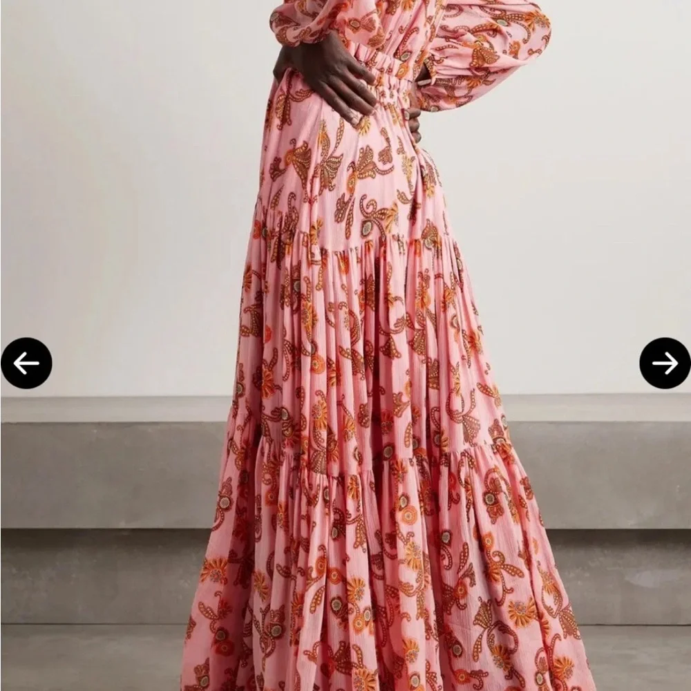 A.L.C. Pink Floral Paisley V-Neck Maxi Dress - Picture 3 of 3